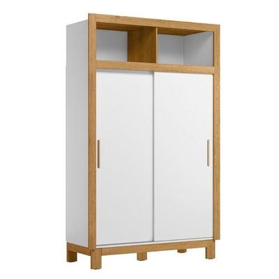 Roupeiro Com 2 Portas De Correr E Nichos Branco