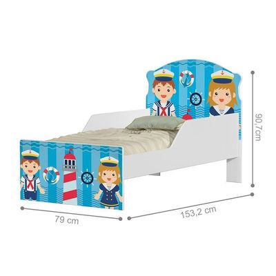 Mini Cama Capitão Marinhos Meninos Com Colchão