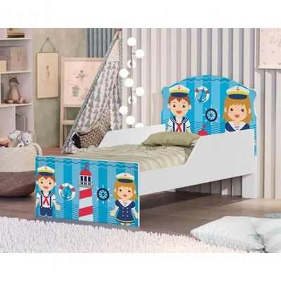 Mini Cama Capitão Marinhos Meninos Com Colchão