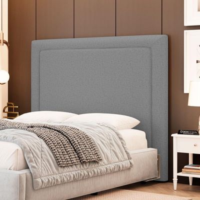 Cabeceira Cama Box Queen Size Alba 160cm Com Frame Linho Cinza - Desk Design
