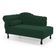Divã Recamier Chaise Longue Lavínia 150cm Capitonê Pés De Madeira Veludo Verde Escuro - Desk Design