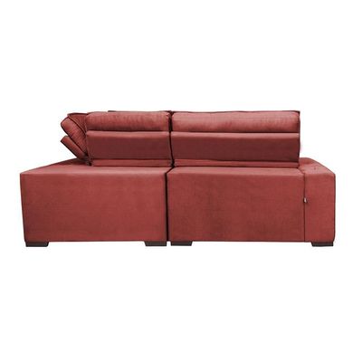 Sofa De Canto Retrátil E Reclinável Com Molas Cama Inbox Austin 2,70m X 2,70m Velusoft Vermelho