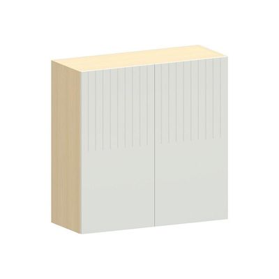 Armário Aéreo 100% Mdf 2 Portas 80cm Aura Luciane Móveis Carvalho/cinza Cristal