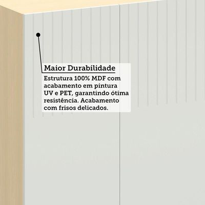 Armário Aéreo 100% Mdf 2 Portas 80cm Aura Luciane Móveis Carvalho/cinza Cristal