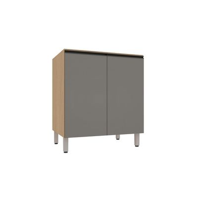 Balcão De Cozinha Sem Tampo 2 Portas 80cm Luciane Essenza Mó Andorra/cinza Puro
