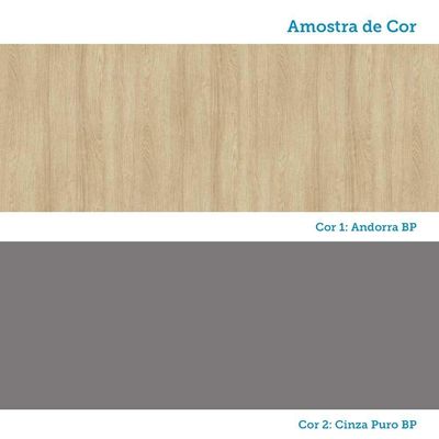 Balcão De Cozinha Sem Tampo 2 Portas 80cm Luciane Essenza Mó Andorra/cinza Puro
