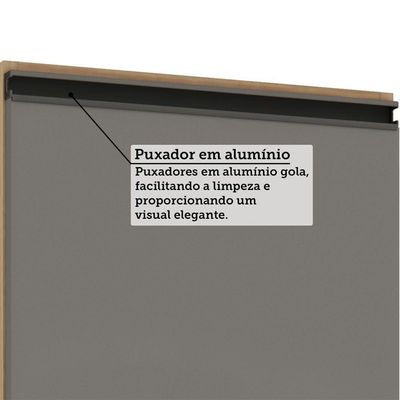 Balcão De Cozinha Sem Tampo 1 Porta 40cm Luciane Essenza Móv Andorra/cinza Puro