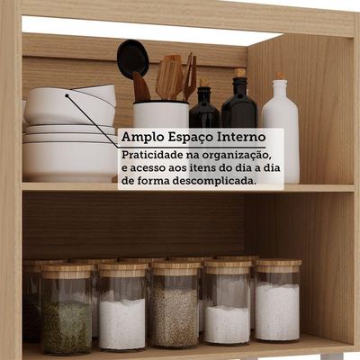 Balcão De Cozinha Sem Tampo 2 Portas 80cm Luciane Essenza Mó Andorra/cinza Puro