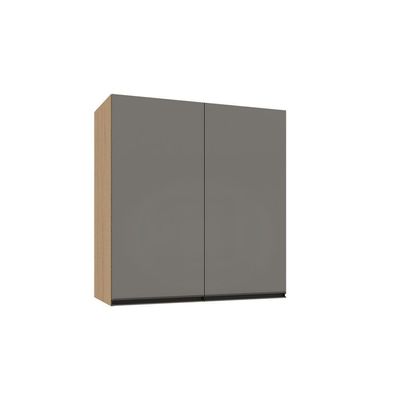 Armário Aéreo 80cm 2 Portas Essenza Luciane Móveis Andorra/cinza Puro