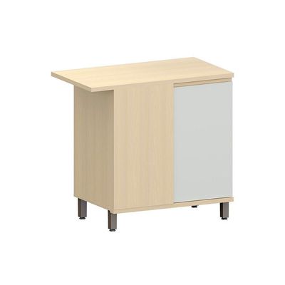 Balcão De Cozinha Canto Reto 100% Mdf 1 Porta 95cm Aura Luci Carvalho/cinza Cristal