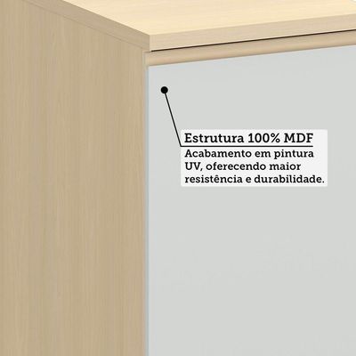 Balcão De Cozinha 100% Mdf 2 Pts 60cm Aura Luciane Móveis Carvalho/cinza Cristal