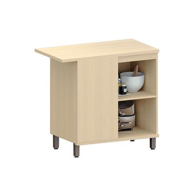 Balcão De Cozinha Canto Reto 100% Mdf 1 Porta 95cm Aura Luci Carvalho/cinza Cristal