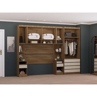 Guarda Roupa Casal Modulado 6 Portas E 6 Gavetas Veneza Avelã Pf-arenas Pf