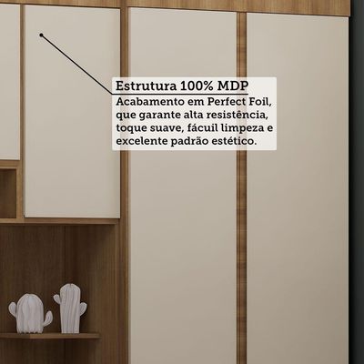 Guarda Roupa Casal Modulado 6 Portas E 6 Gavetas Veneza Avelã Pf-arenas Pf