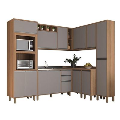 Cozinha Completa 8 Pçs Espaço Micro-ondas 365cm Isa Luciane Vanilla-cinza Puro