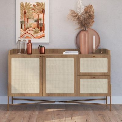 Balcão Buffet 139cm Pés Metálicos Oslo - Hanover