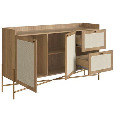 Balcão Buffet 139cm Pés Metálicos Oslo - Hanover