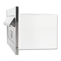 Caixa De Correio Carta Frente Em Inox Brilhante 17 Cm Profundidade