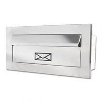 Caixa De Correio Carta Frente Em Inox Brilhante 17 Cm Profundidade