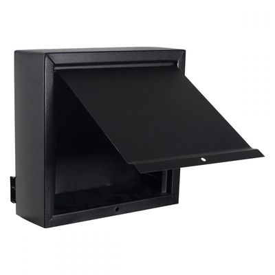 Caixa De Correio Grade Vertical Preto Fosco Tarja Inox Top Moderna