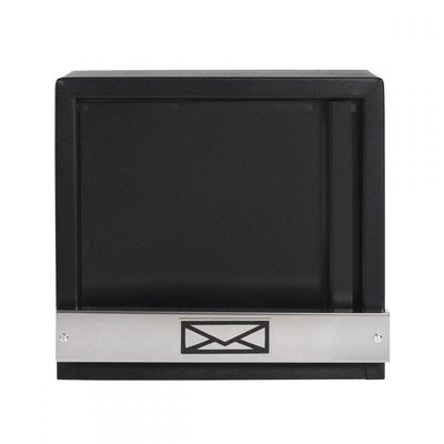 Caixa De Correio Grade Vertical Preto Fosco Tarja Inox Top Moderna