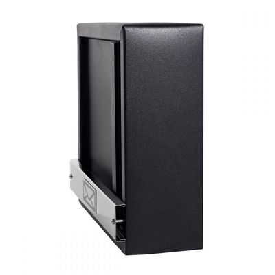 Caixa De Correio Grade Vertical Preto Fosco Tarja Inox Top Moderna