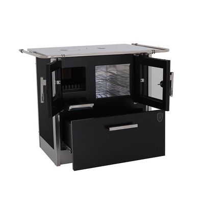 Fogão A Lenha Eclipse Direito Preto Chapa Aluminio N2