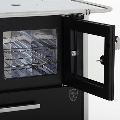 Fogão A Lenha Eclipse Direito Preto Chapa Aluminio N2