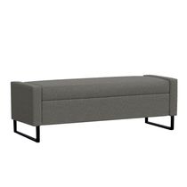 Recamier Bau Paris Base De Metal 1,40m Veludo Gafite - Inova Decorações