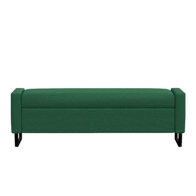 Recamier Bau Paris Base De Metal 1,40m Veludo Verde - Inova Decorações