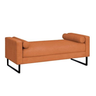 Recamier Berlim Base Metal 1,20m Veludo Terracota - Inova Decorações
