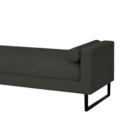Recamier Berlim Base Metal 1,20m Veludo Preto - Inova Decorações