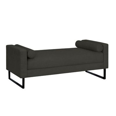 Recamier Berlim Base Metal 1,20m Veludo Preto - Inova Decorações