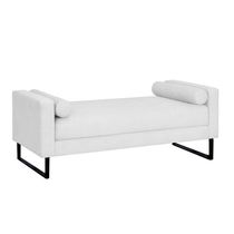 Recamier Berlim Base Metal 1,20m Corino Branco - Inova Decorações
