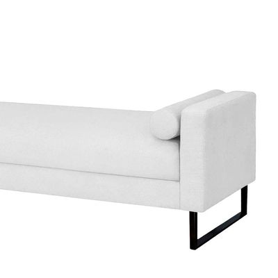 Recamier Berlim Base Metal 1,20m Corino Branco - Inova Decorações