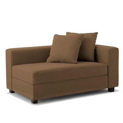 Recamier Divã Aspen 1,40m Suede Marrom - Inova Decorações