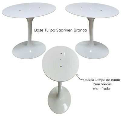 Base De Mesa De Jantar Saarinen Oval Para Tampo De 137x90 Cm Branca