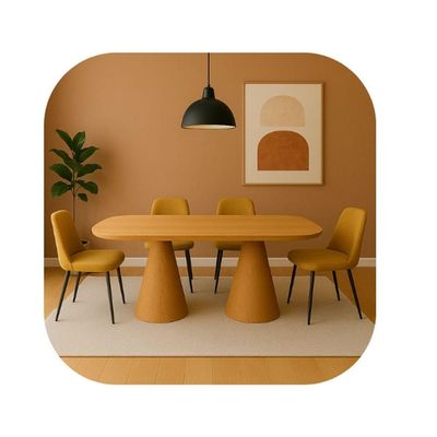 Mesa De Jantar Cone Retangular Vitta 235x122cm Base Fiberglass Laminada Em Freijo Tampo Freijó