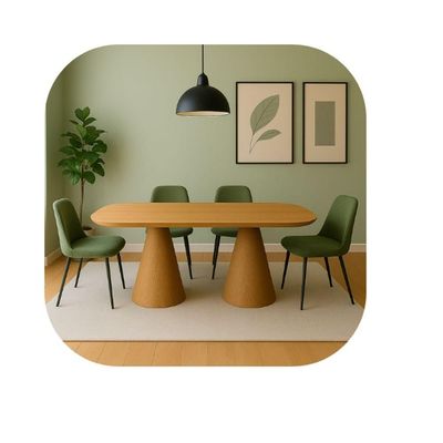 Mesa De Jantar Cone Retangular Vitta 235x122cm Base Fiberglass Laminada Em Freijo Tampo Freijó