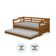 Sofá Cama Com Braços Solteiro Madeira - Castanho - Marrom