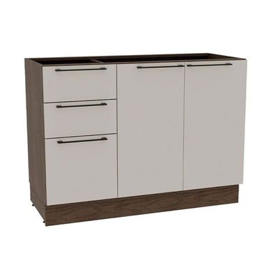 Balcão Cozinha Modulado Amsterdam Ph 3146 C/ 2 Portas E 3 Gavetas S/ Tampo 120cm Avela/off White Herval