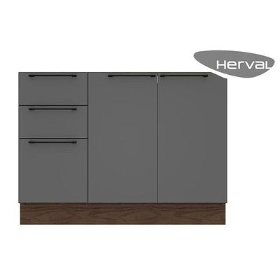 Balcão Cozinha Modulado Amsterdam Ph 3146 C/ 2 Portas E 3 Gavetas S/ Tampo 120cm Avela/off White Herval