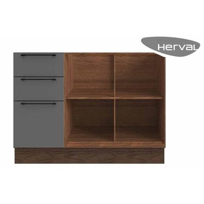 Balcão Cozinha Modulado Amsterdam Ph 3146 C/ 2 Portas E 3 Gavetas S/ Tampo 120cm Avela/off White Herval