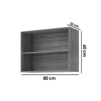 Armário Aéreo Cozinha Modulado áurea C/ 2 Portas 80cm Cinamomo/off White - Mgm