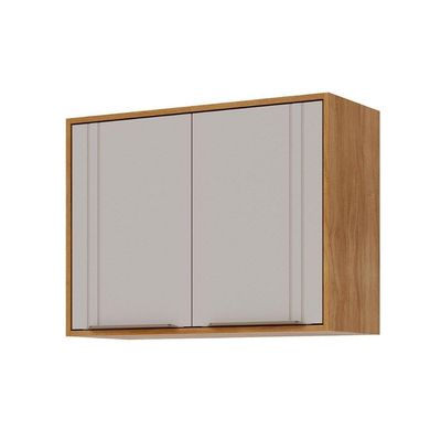 Armário Aéreo Cozinha Modulado áurea C/ 2 Portas 80cm Cinamomo/off White - Mgm