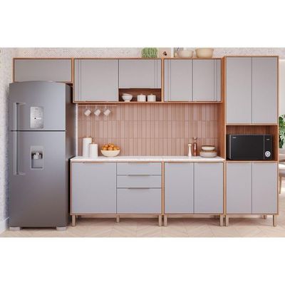 Armário Aéreo Cozinha Modulado áurea C/ 2 Portas 80cm Cinamomo/off White - Mgm