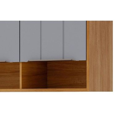 Armário Aéreo Cozinha Modulado Celeste C/ 2 Portas 120cm Cinamomo/off White - Mgm
