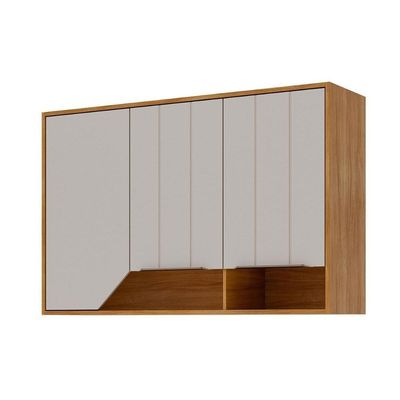 Armário Aéreo Cozinha Modulado Celeste C/ 2 Portas 120cm Cinamomo/off White - Mgm