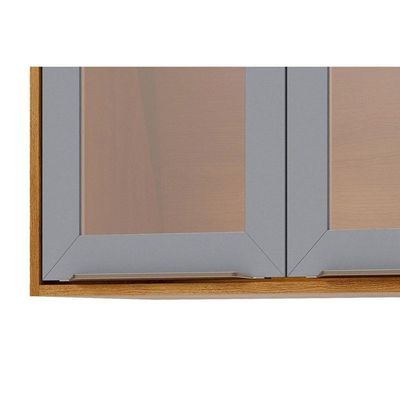 Armário Aéreo Cozinha Modulado Brilhante C/ 2 Portas 80cm Cinamomo/platina - Mgm