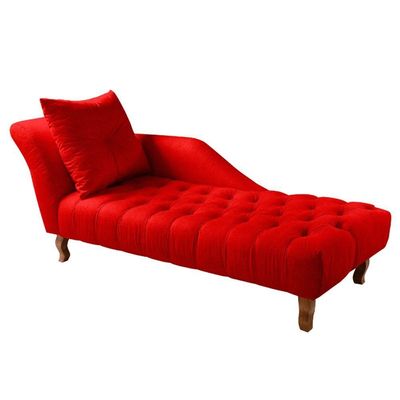 Divã Chesterfield Anna Recamier 160cm Via Veludo Vermelho Lado Esquerdo